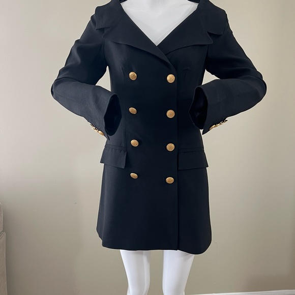 Marissa Webb Black Blazer Dress XS with Gold detailed Buttons - Picture 4 of 10